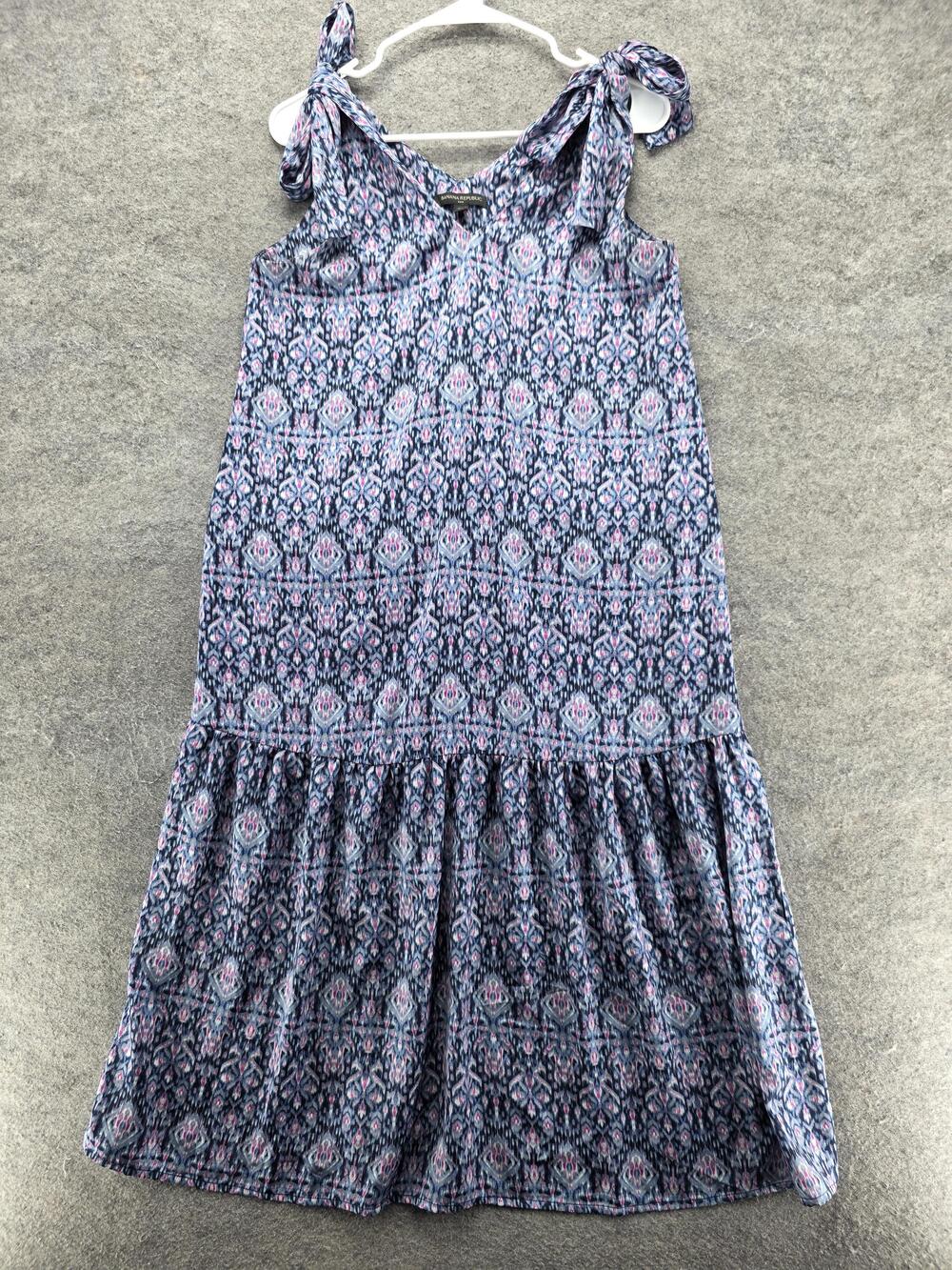 Banana Republic Dress Womens S Blue Long Maxi Sundress Adjustable Strappy V-Neck